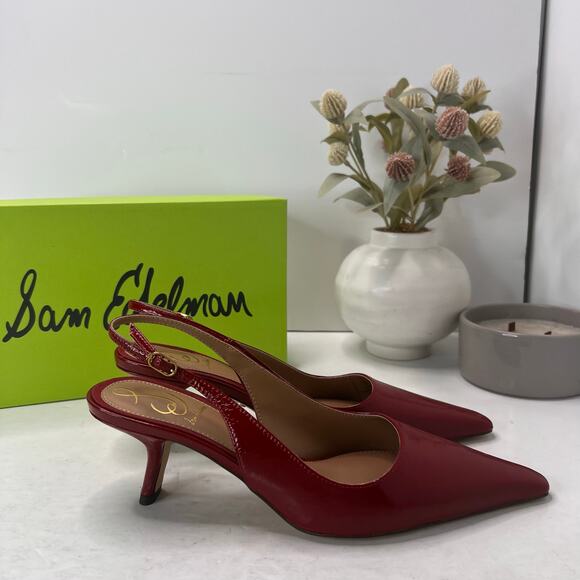 Sam Edelman Bianka Slingback Pumps Red I2677L9601 Women 8 M NWB - Picture 1 of 11